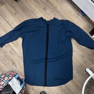 Amélline Navy Blue Dress with Black Accent